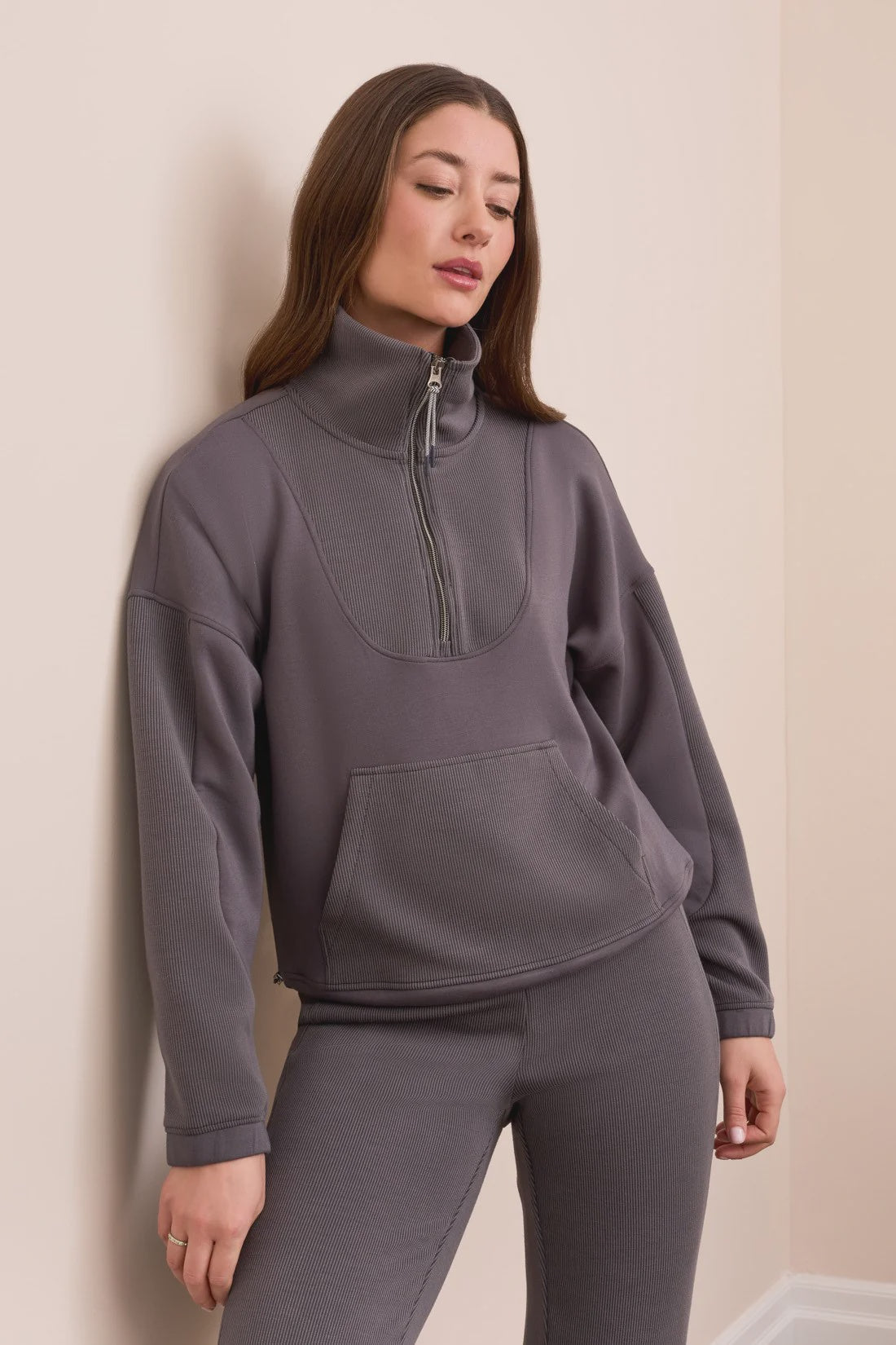 L/S Mock Neck Top W/Zipper 2236O