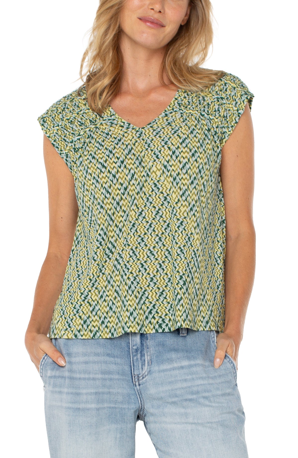 Short Sleeve Dolman Tie Back Knit Top LM8E84PK2P43