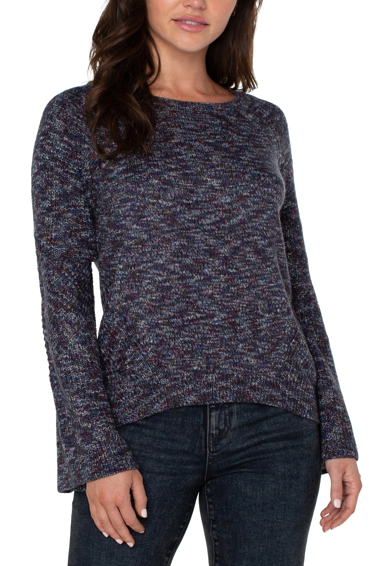 Sweater W/Cable Stitch Sleeve Detail