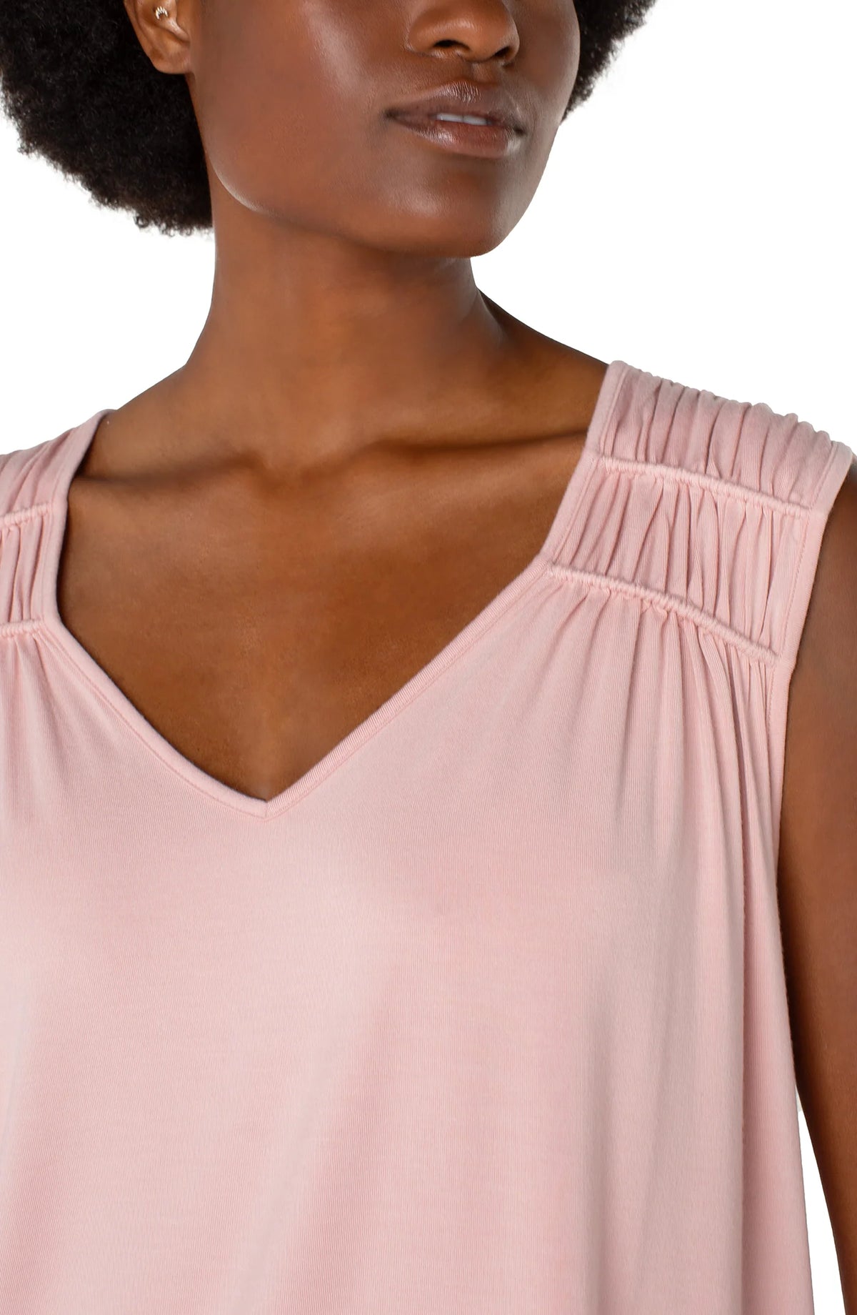 Sleeveless Shirred Detail Knit Top 25&quot;