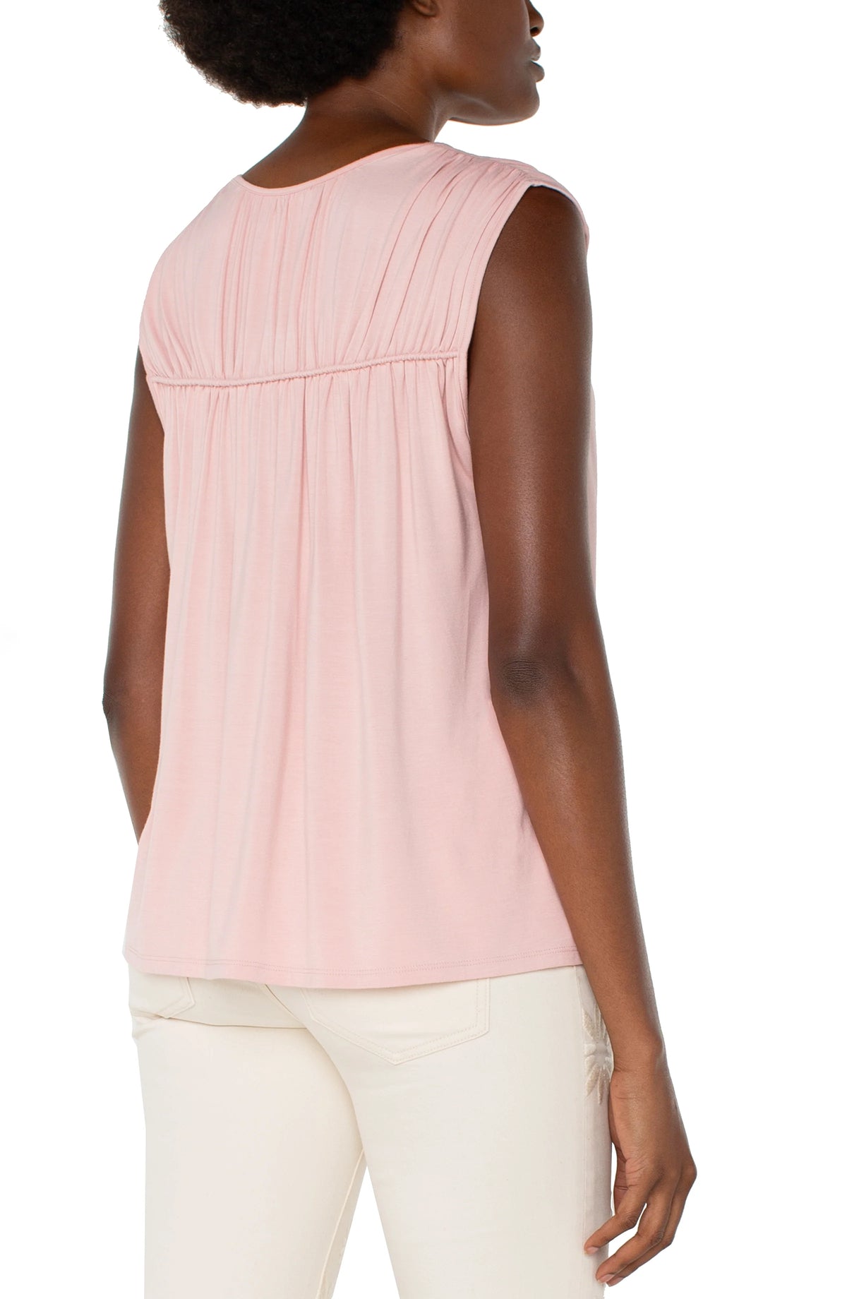 Sleeveless Shirred Detail Knit Top 25&quot;