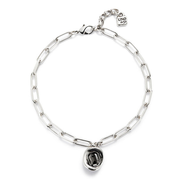 Ser Valiente EXC Silver Necklace W/Grey Crystal COL1945GRSMTL0U