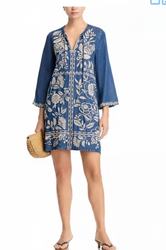 Kimono Sleeve Relaxed Dress-Lucinda W39226-1