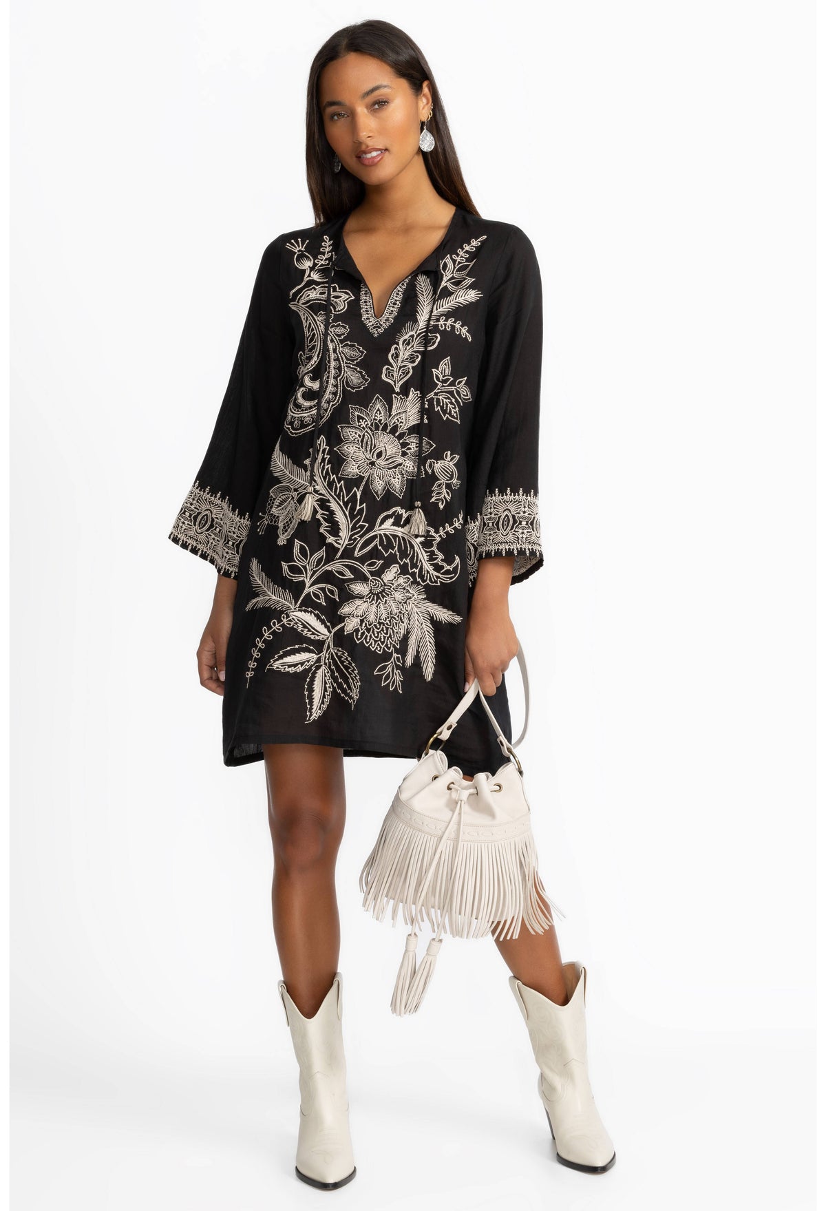 Kimono Sleeve Relaxed Dress-Roberta W32525-1