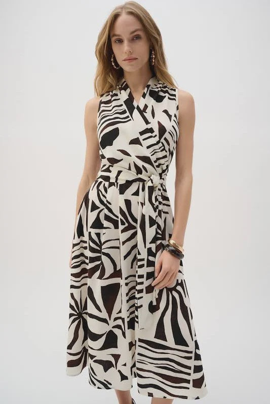 Gauze Tropical Print Fit And Flare Dress 262226