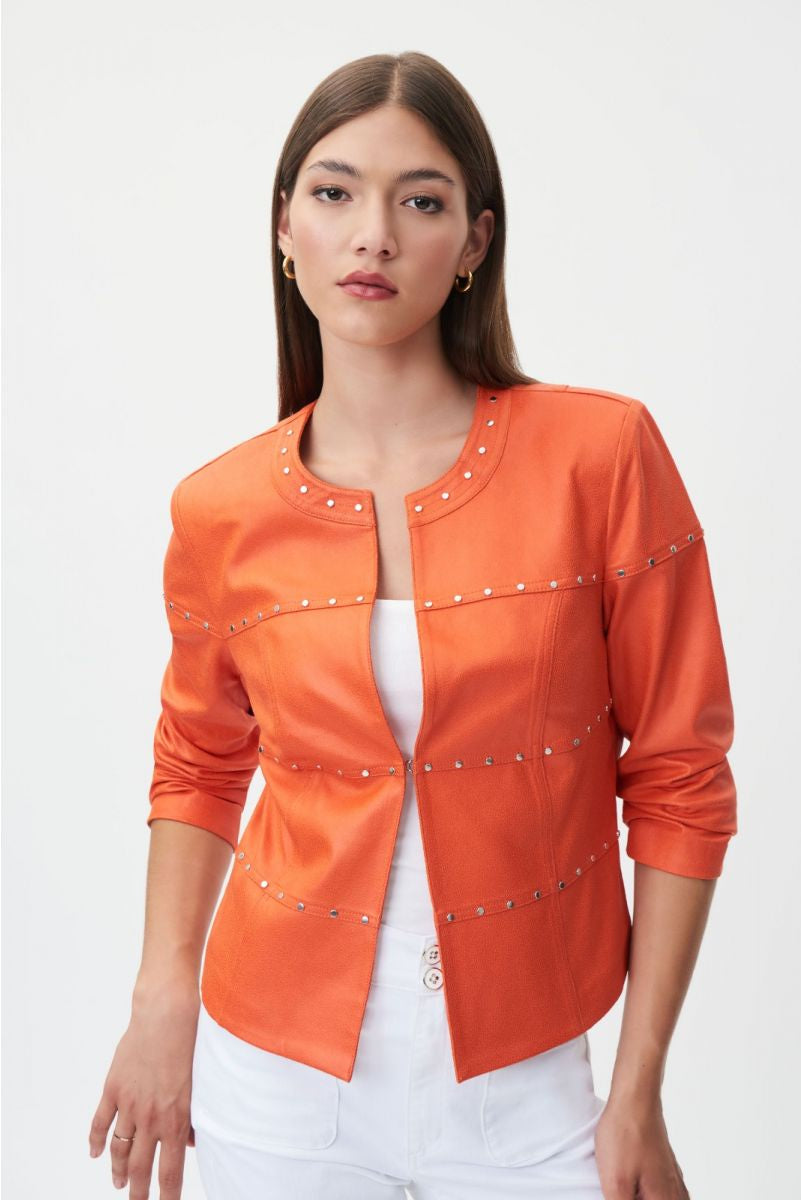 Studded Faux Leather Jacket