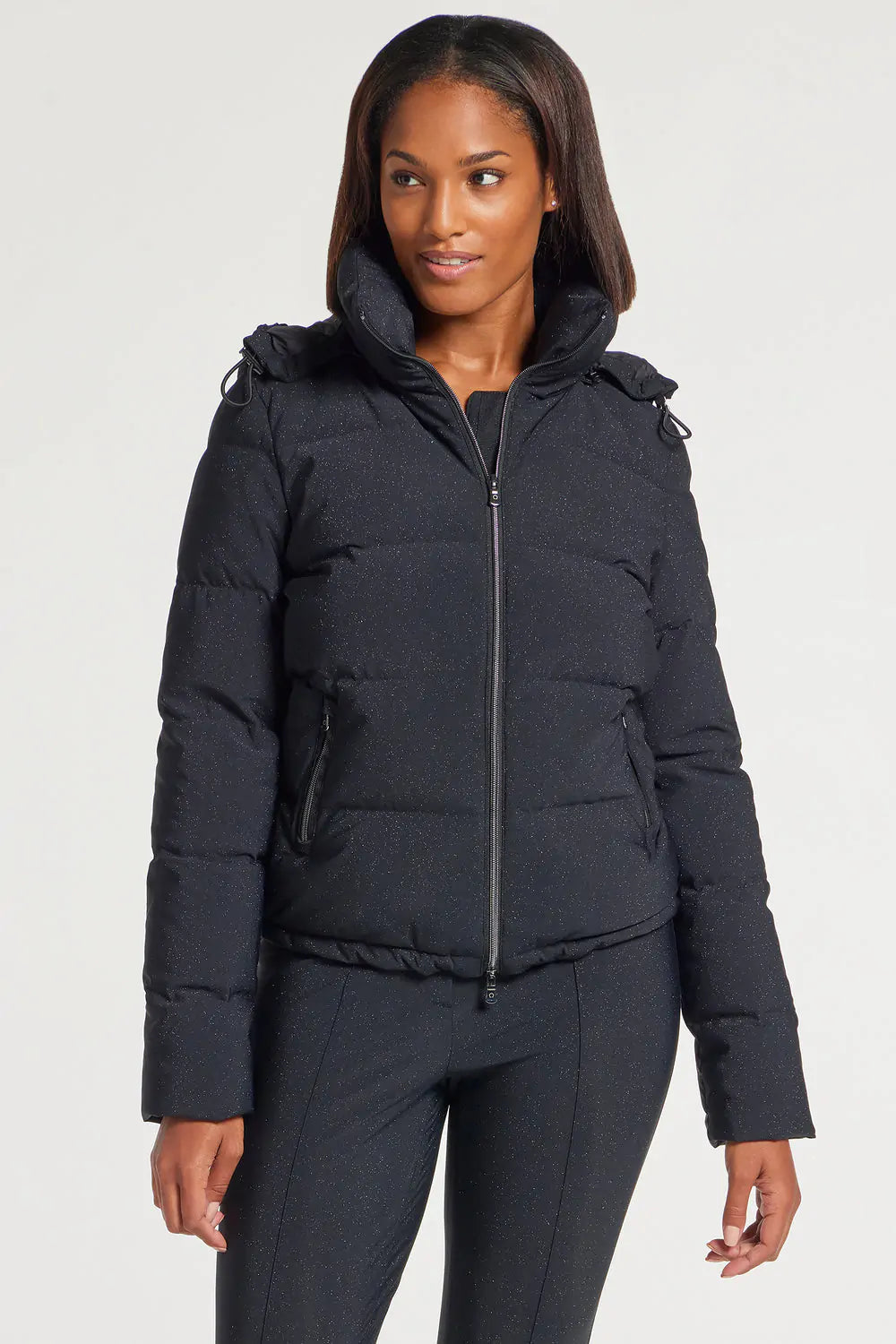 Erika Short Puffer Glitter Coat