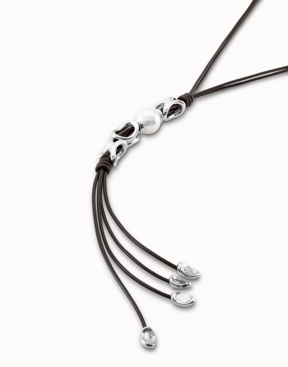 Bond Silver/Leather Necklace