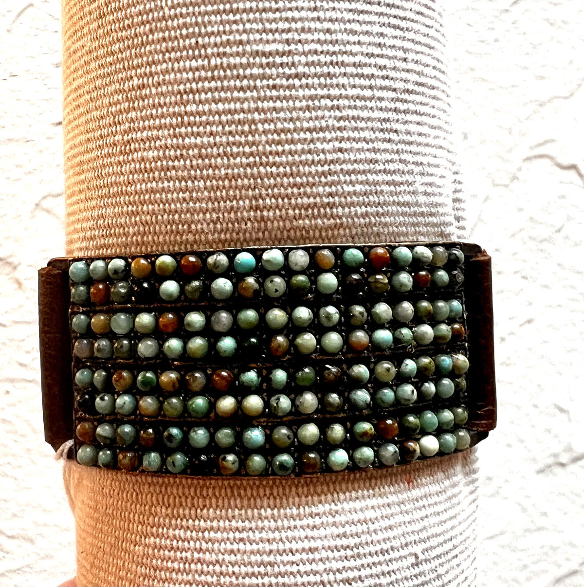 8-Row Leather Band Bracelet