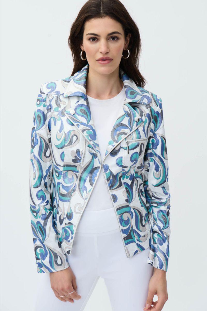 Printed Faux Leather Jacket