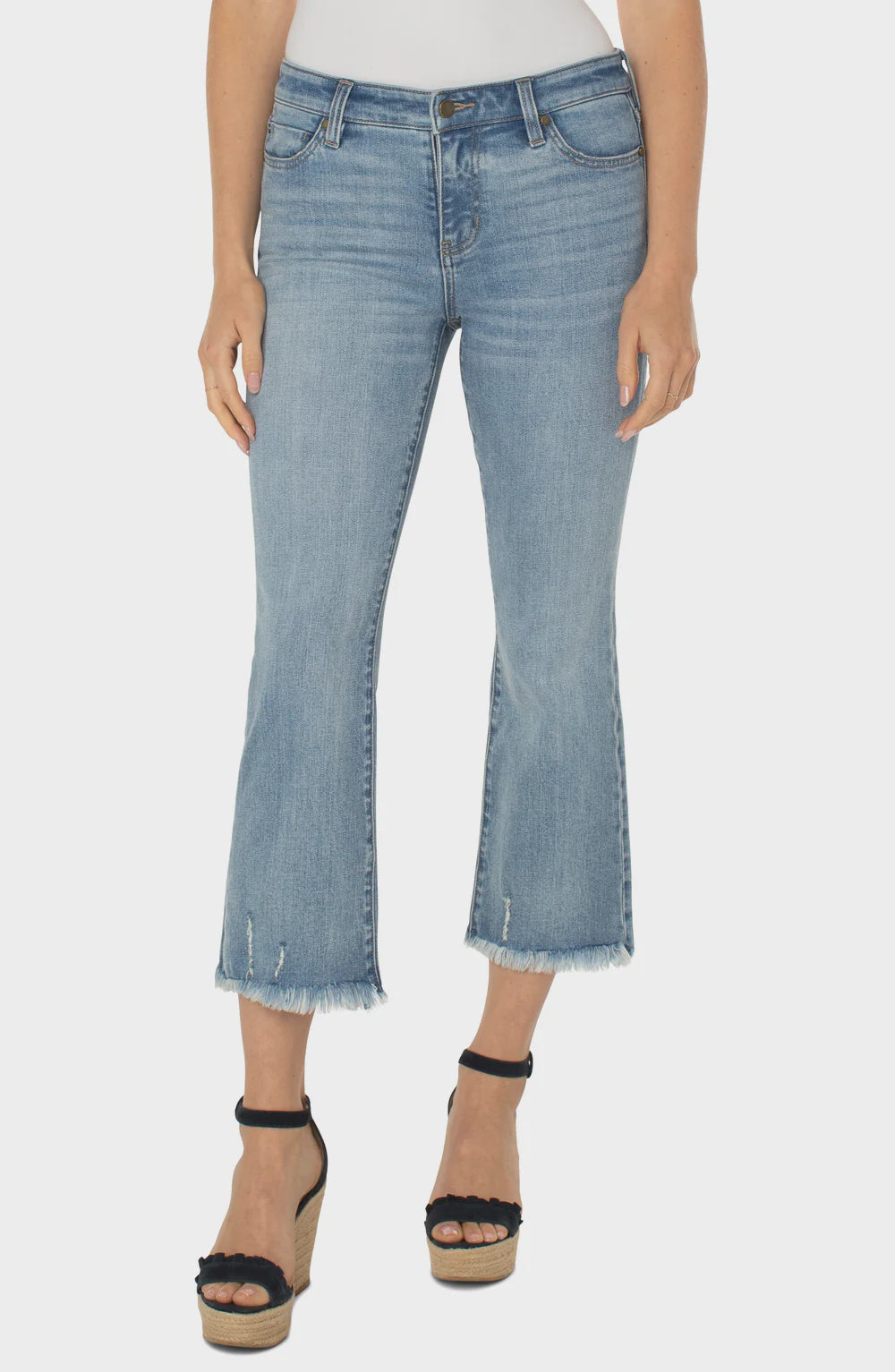 Hannah Crop Flare W/Fray Hem 25 1/2&quot; Inseam