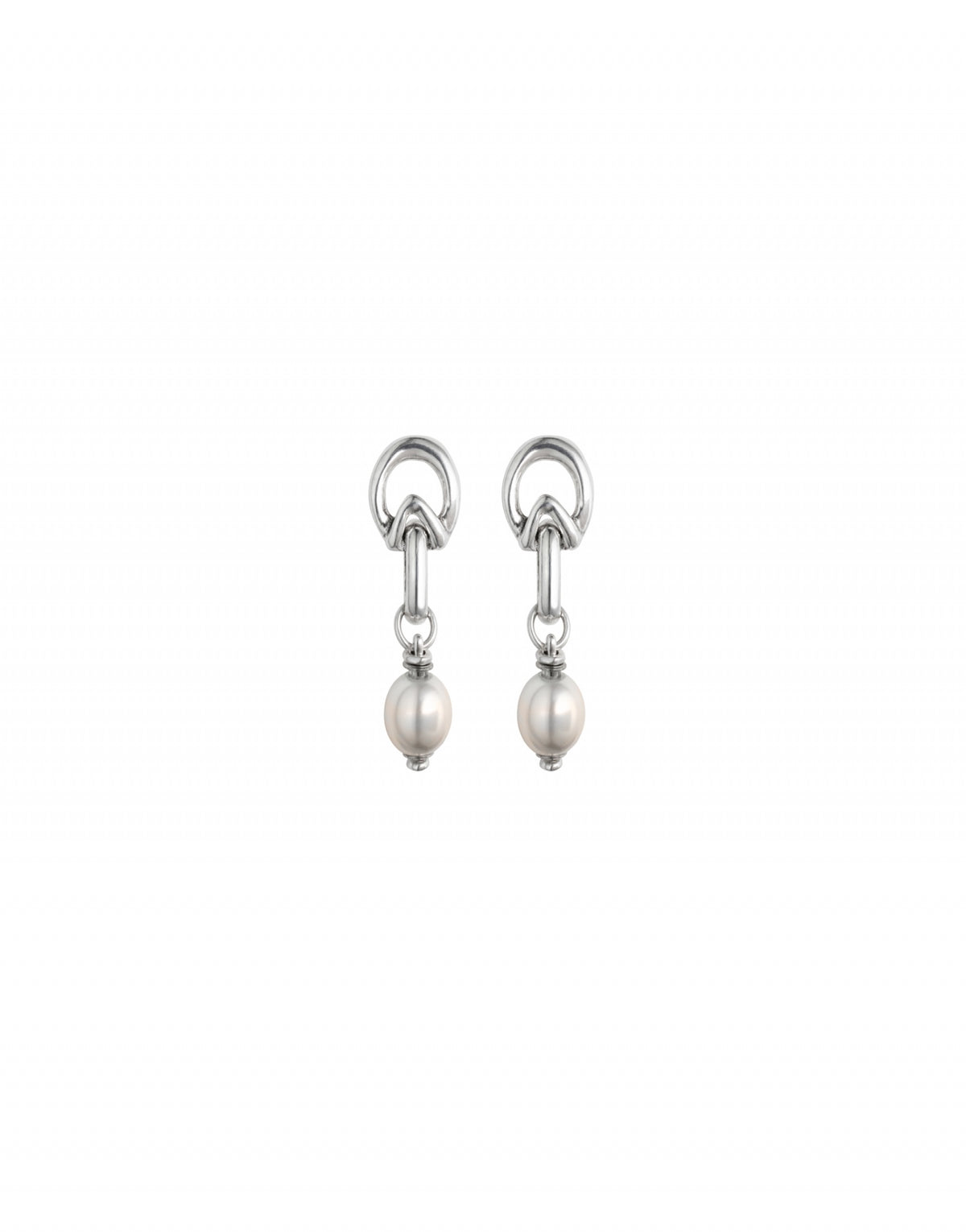 End Pearl Silver Earrings