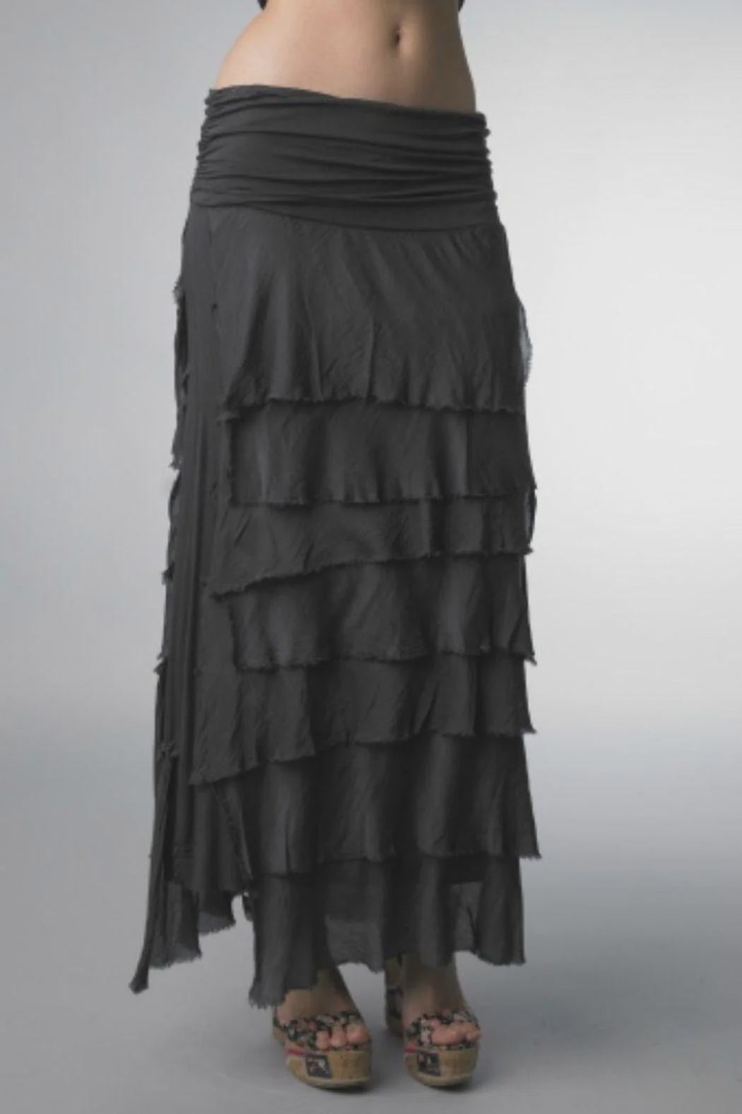 Long Layered Jersey Skirt