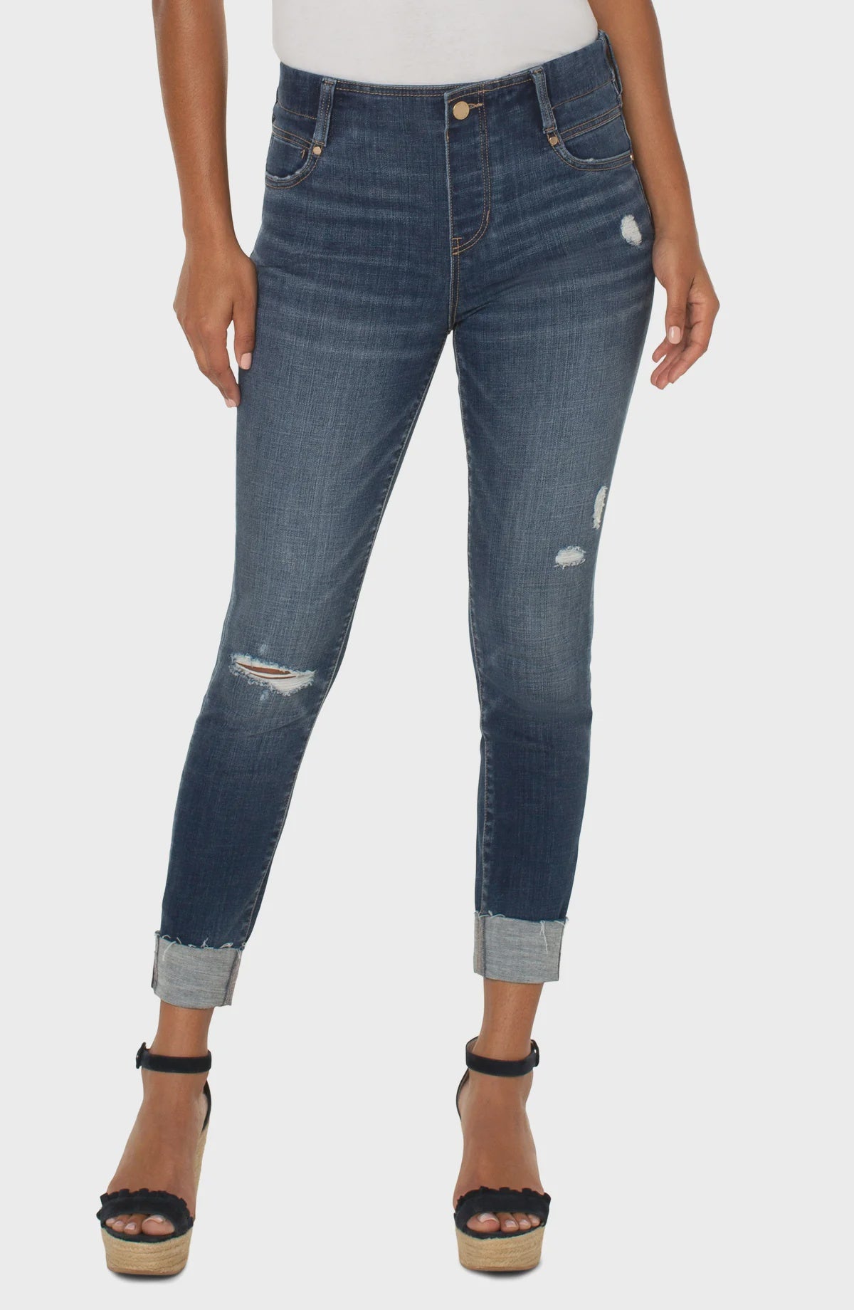 Gia Crop Skinny W/Cuff Cut Hem 26&quot; Inseam